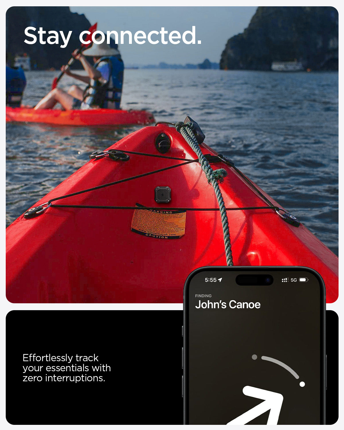 ACS09781 - 1 Pack Apple AirTag Tough Armor IP in Black showing effortlessly track your essentials with zero interruptions