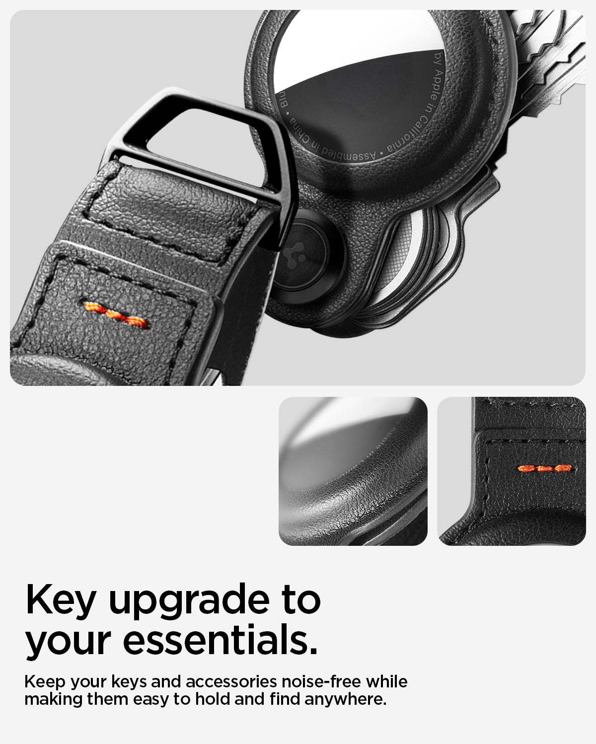 AHP09660 - Apple AirTag Valentinus Pro in Black showing the key upgrade to your essentials. Keep your keys and accessories noise-free while making them easy to hold and find anywhere