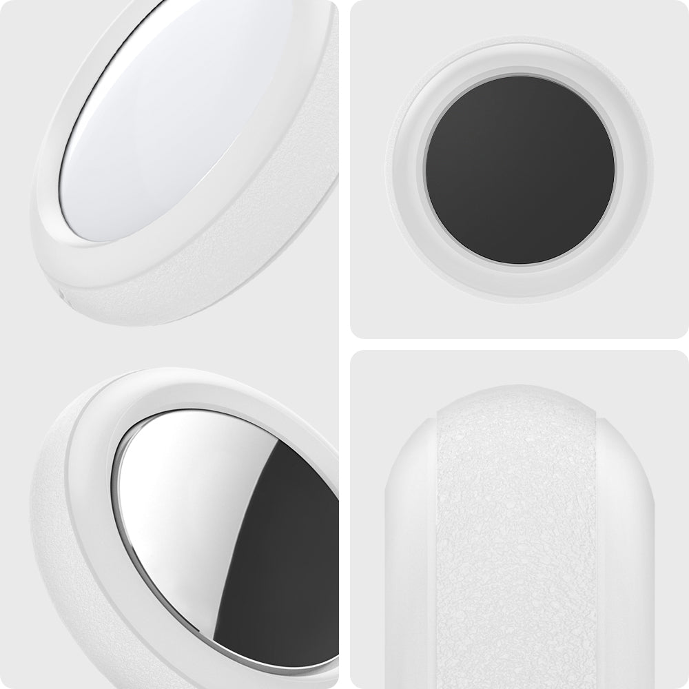 AHP03071 - Apple AirTag Case Silicone Fit in white showing the different angles