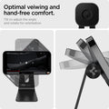AMP025733 - OneTap Magnetic Stand (MagFit) in black showing the optimal viewing and hand-free comfort. Tilt to adjust the angle and rotate for orientation