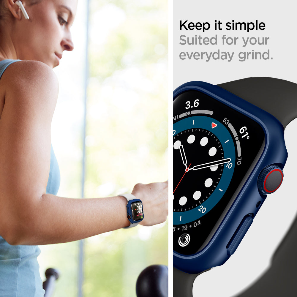 ACS02223 -  Apple Watch Series (44mm) Case Thin Fit in metallic blue suited for your everyday grind. Keep it simple.