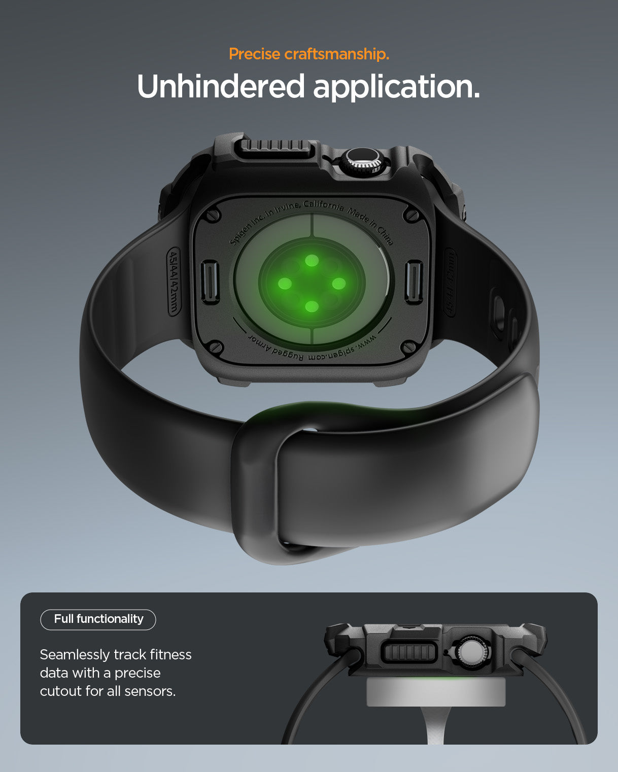 ACS10491 - Apple Watch 10/11 (42mm) Rugged Armor 2 in Matte Black