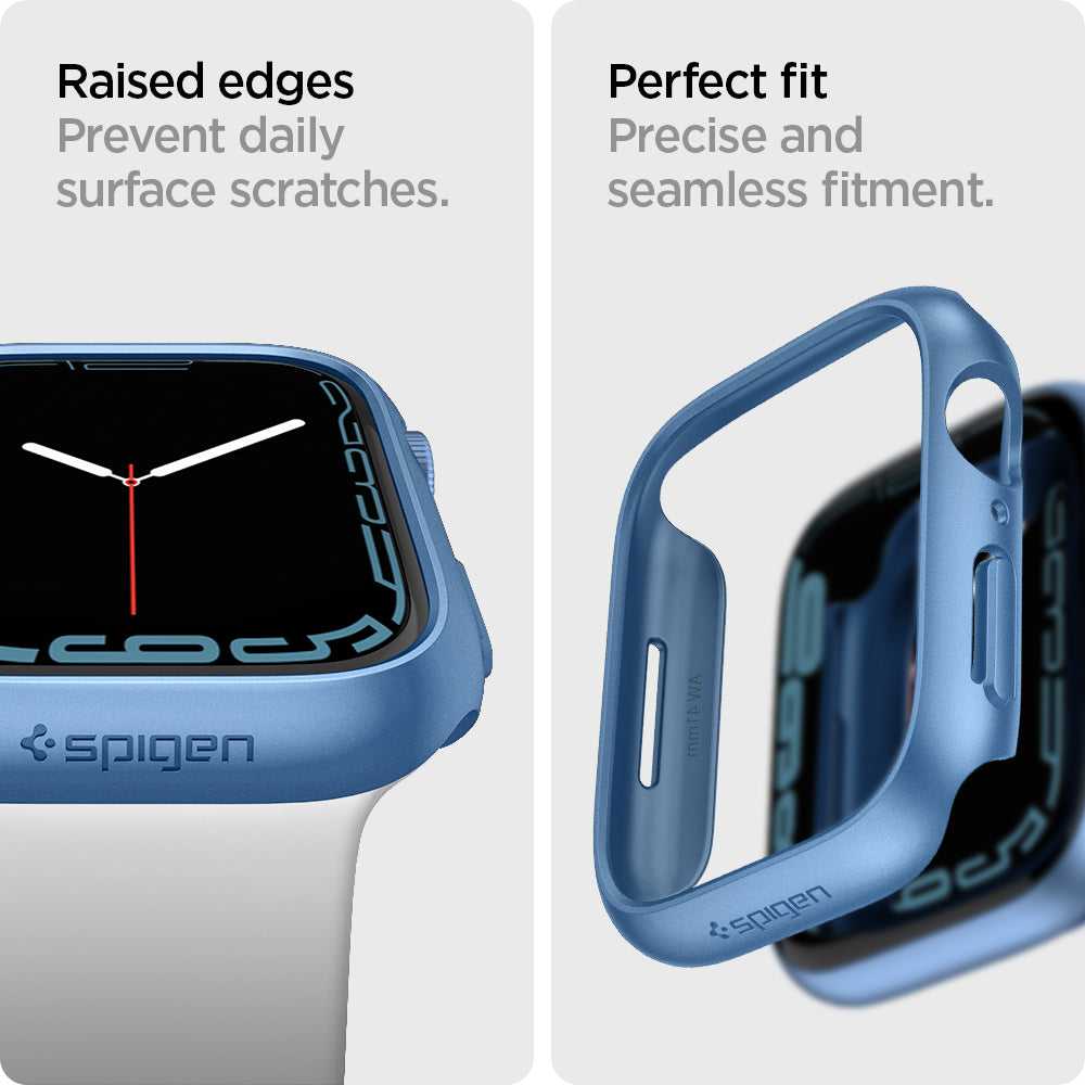 ACS04186 - Apple Watch Series (41mm) Case Thin Fit in metallic blue raised edges prevent daily surface scratches. Perfect fit precise and seamless fitment.