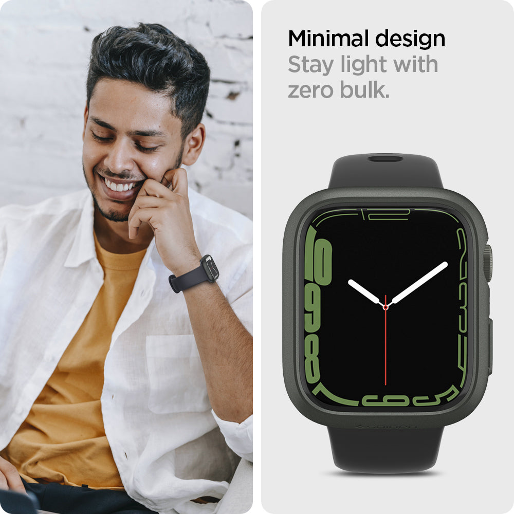 ACS04175 - Apple Watch Series (45mm) Case Thin Fit in military green stay light with zero bulk. Minimal design.