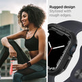 061CS24480 - Apple Watch Series (Apple Watch (41mm)) Case Rugged Armor in black rugged design stylized with rough edges.