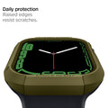 061CS26014 - Apple Watch Series (Apple Watch (41mm)) Case Rugged Armor in olive green shows daily protection raised edges resist scratches.