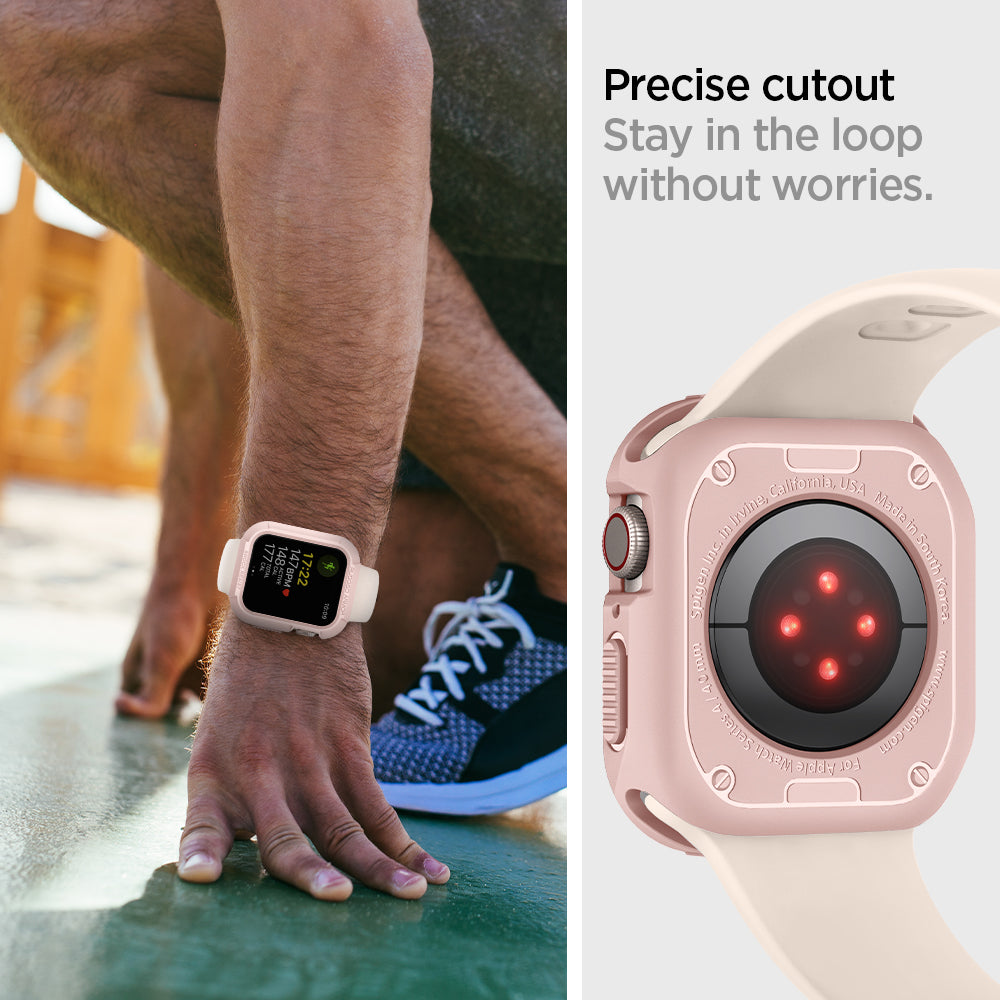 061CS24481 - Apple Watch Series (Apple Watch (41mm)) Case Rugged Armor in rose gold precise cutout stay in the loop without worries.