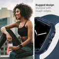 ACS02224 - Apple Watch Series (Apple Watch (45mm)) Case Rugged Armor in navy blue rugged design stylized with rough edges.