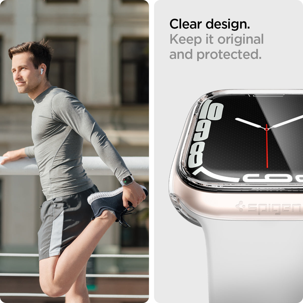 ACS04613 - Apple Watch Series (41mm) Case Ultra Hybrid in crystal clear keep it original and protected. Clear design.