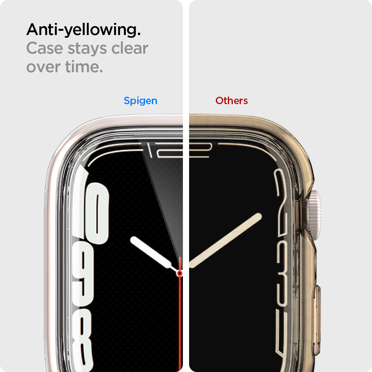 ACS04613 - Apple Watch Series (41mm) Case Ultra Hybrid in crystal clear case stays clear over time. Anti yellowing.