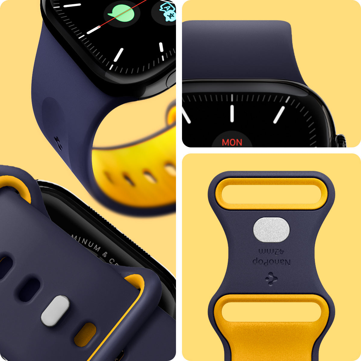 AMP09325 - Apple Watch Series - Nano Pop 42mm in Blueberry Navy showing detail of the band.