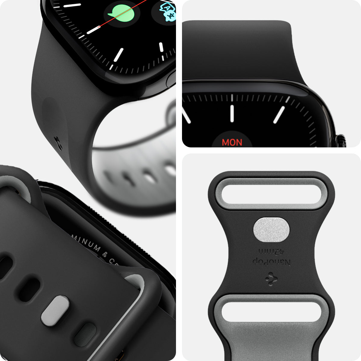 AMP09324 - Apple Watch Series - Nano Pop 42mm in Black Sesame  showing detail of the band.