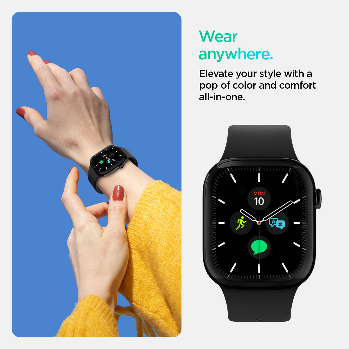 AMP09324 - Apple Watch Series - Nano Pop 42mm in Black Sesame wear anywhere. Elevate your style with a pop of color and comfort all in one.