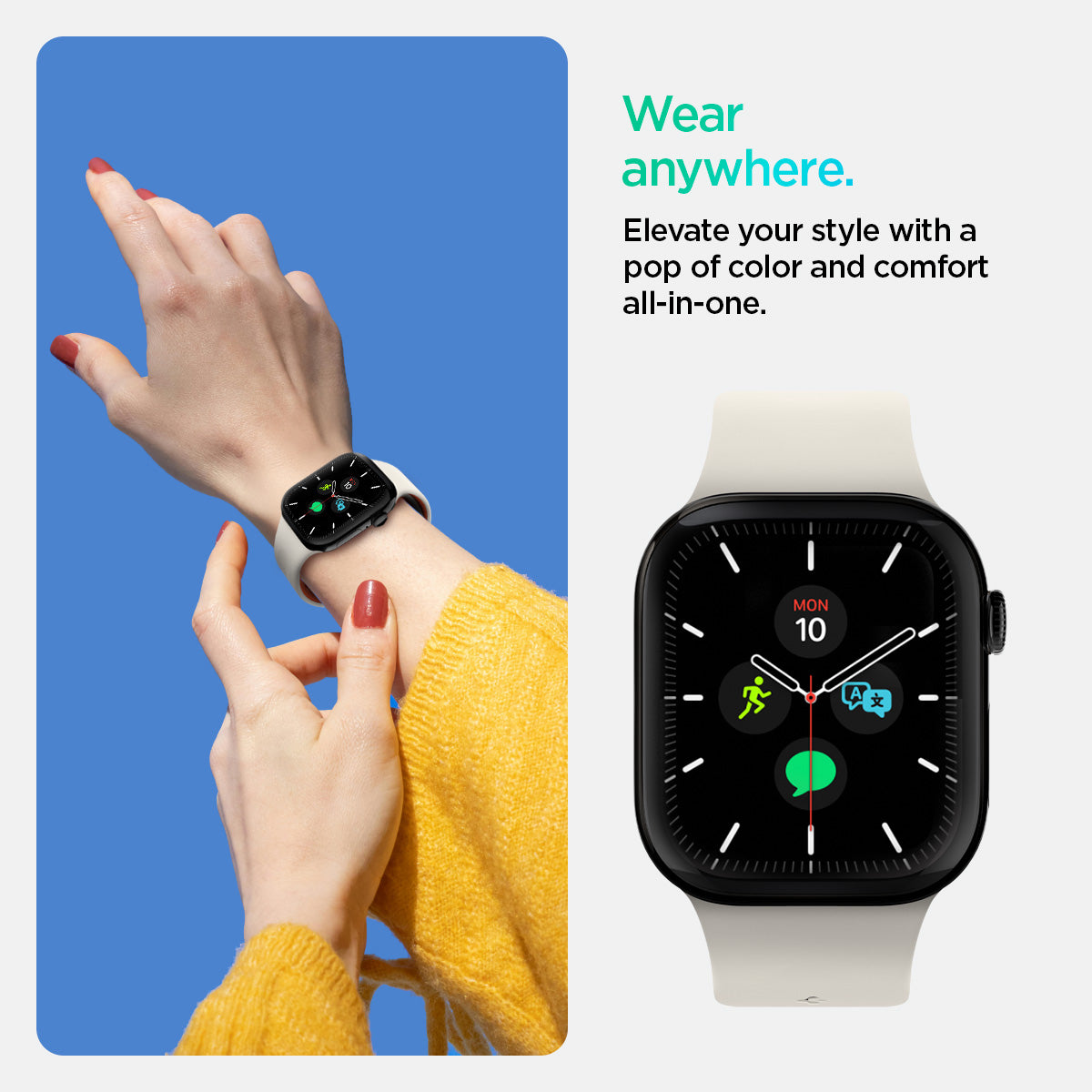 AMP09326 - Apple Watch Series - Nano Pop 42mm in Orange Beige wear anywhere. Elevate your style with a pop of color and comfort all in one.