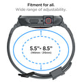 ACS07387 - Apple Watch (45mm) Rugged Armor Pro in Dark Gray fitment for all, wide range (140mm-215mm) of adjustability.