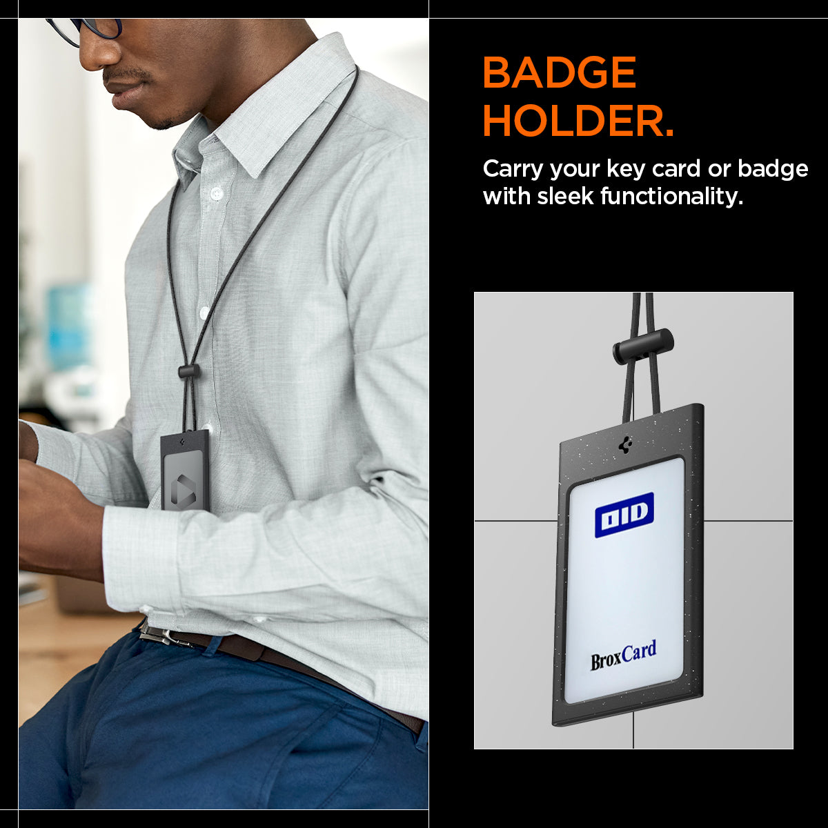 AFA08860 - Badge Holder MagSlide in Black showing the badge holder, carry your key card or badge with sleek functionality