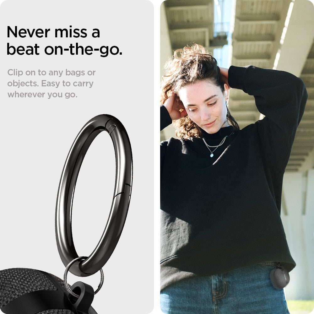 ASD01278 - Galaxy Buds 2 Pro / 2 / Pro / Live Case Urban Fit in black never miss a beat on the go. Clip on to any bags or objects. Easy to carry wherever you go.
