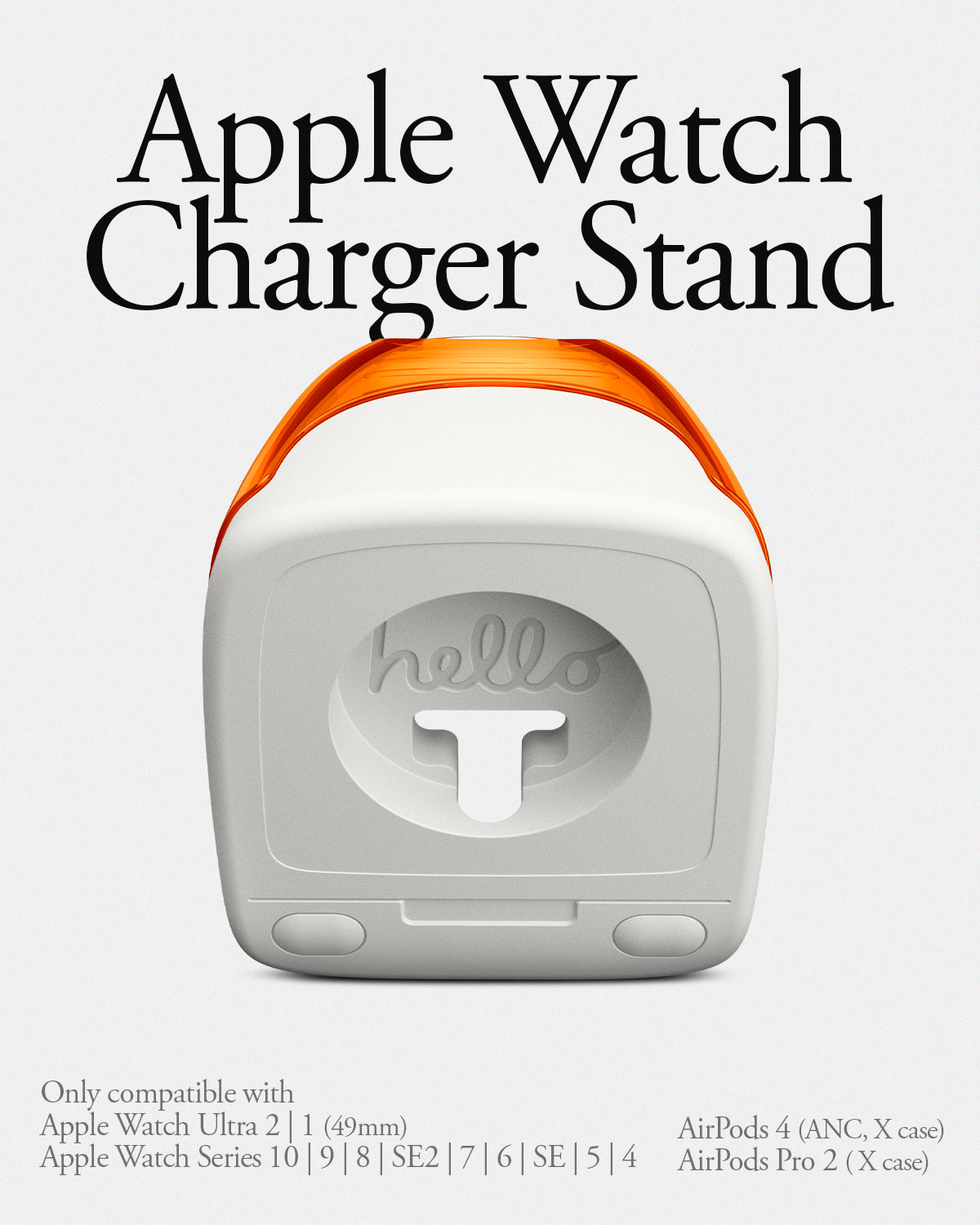 AMP09342 - Apple Watch Classic C1 Charger Stand in tangerine apple watch charger stand. only compatible with apple watch ultra 2,1,0,9,8,7,6,5,4,se2,se