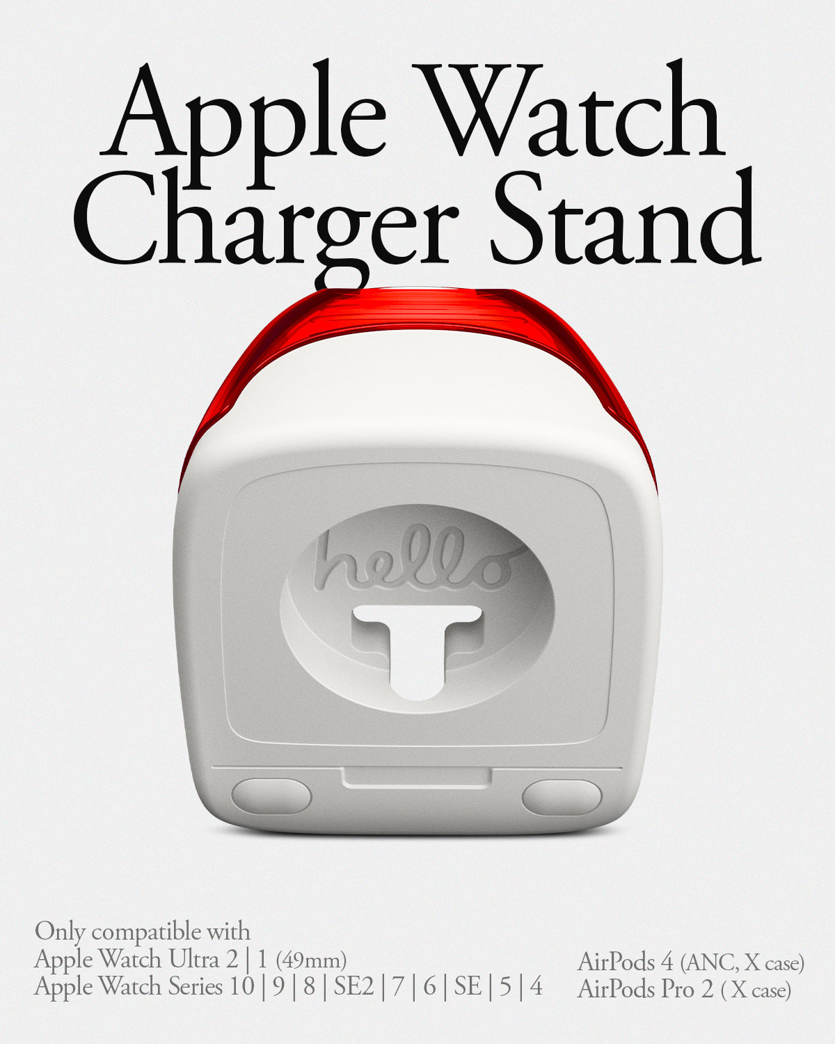 AMP09341 - Apple Watch Classic C1 Charger Stand in ruby  apple watch charger stand. only compatible with apple watch ultra 2,1,0,9,8,7,6,5,4,se2,se