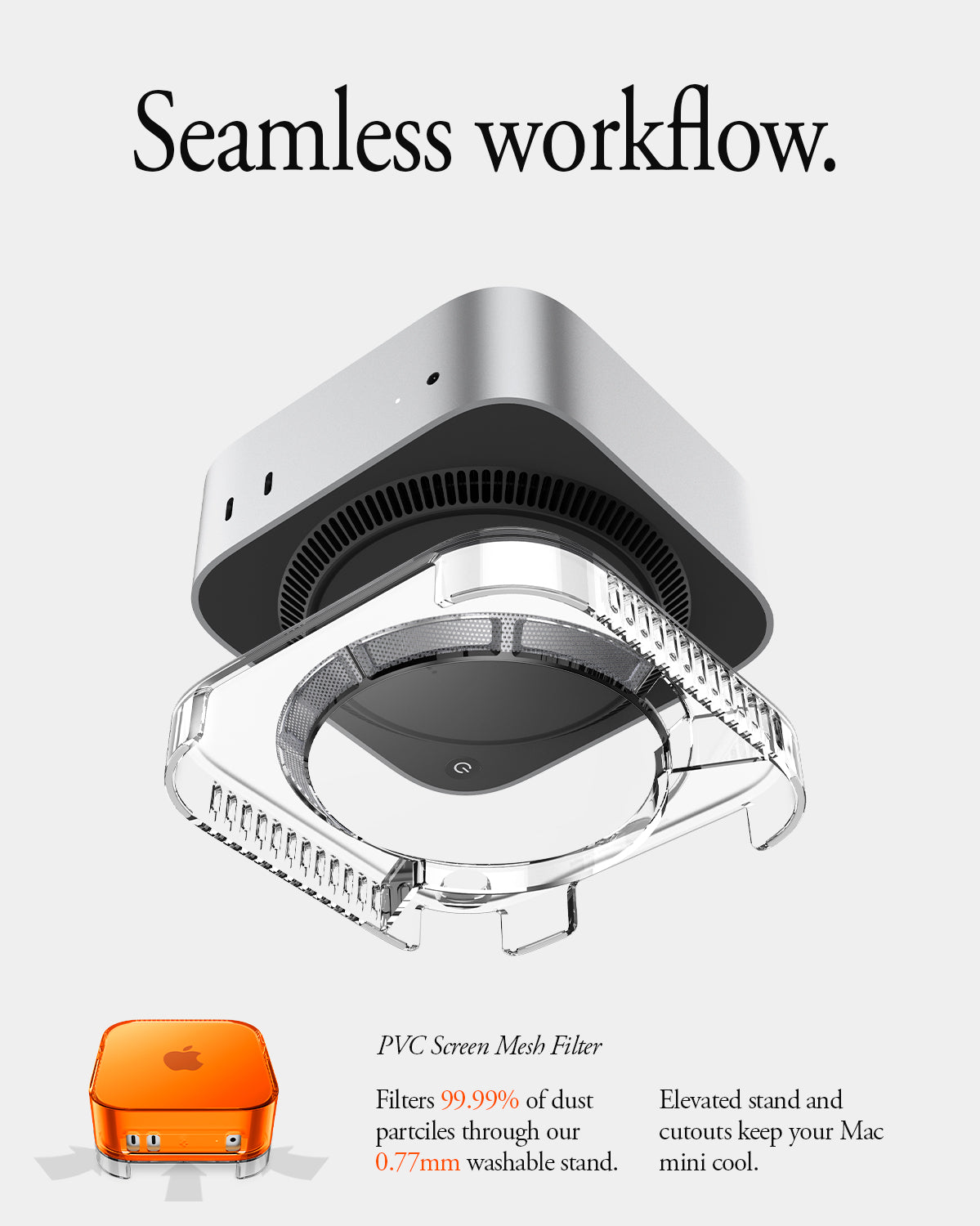 ACS09212 - Apple Mac Mini Stand Classic C1 in Tangerine