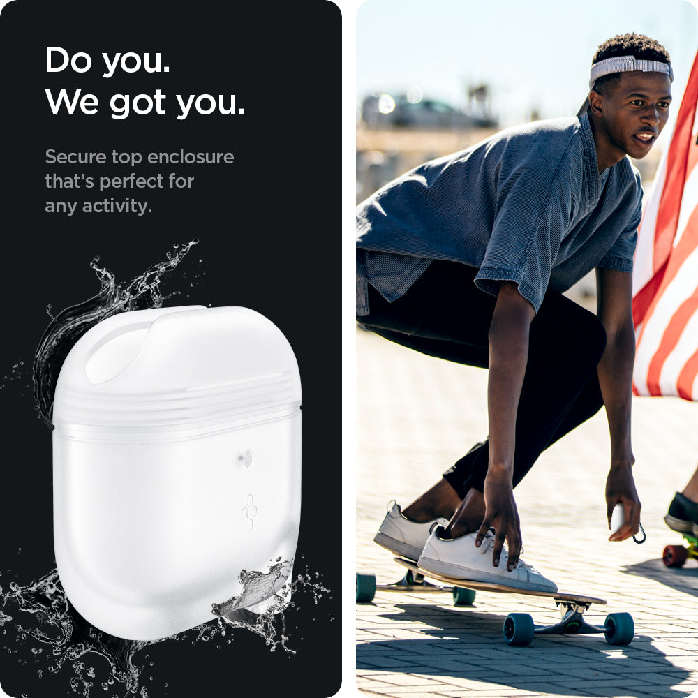 ASD02237 - Apple AirPods 3 Case Slim Armor IP in frost clear showing the secure top enclosure that's perfect for any activity