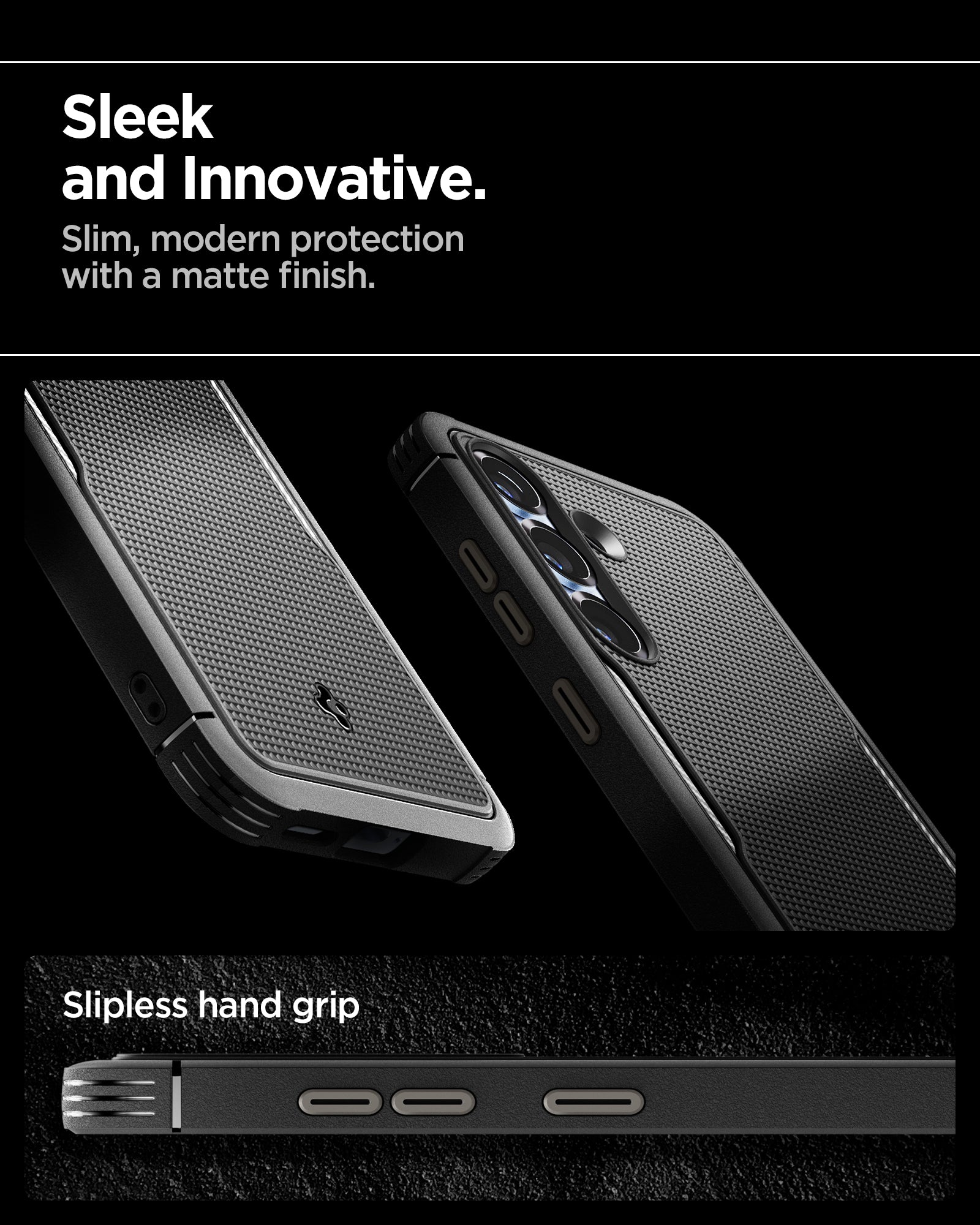 ACS08924 - Galaxy S25 Case Core Armor (MagFit) in Matte Black sleek and innovative. slim modern protection with a matte finish. slipless hand grip.