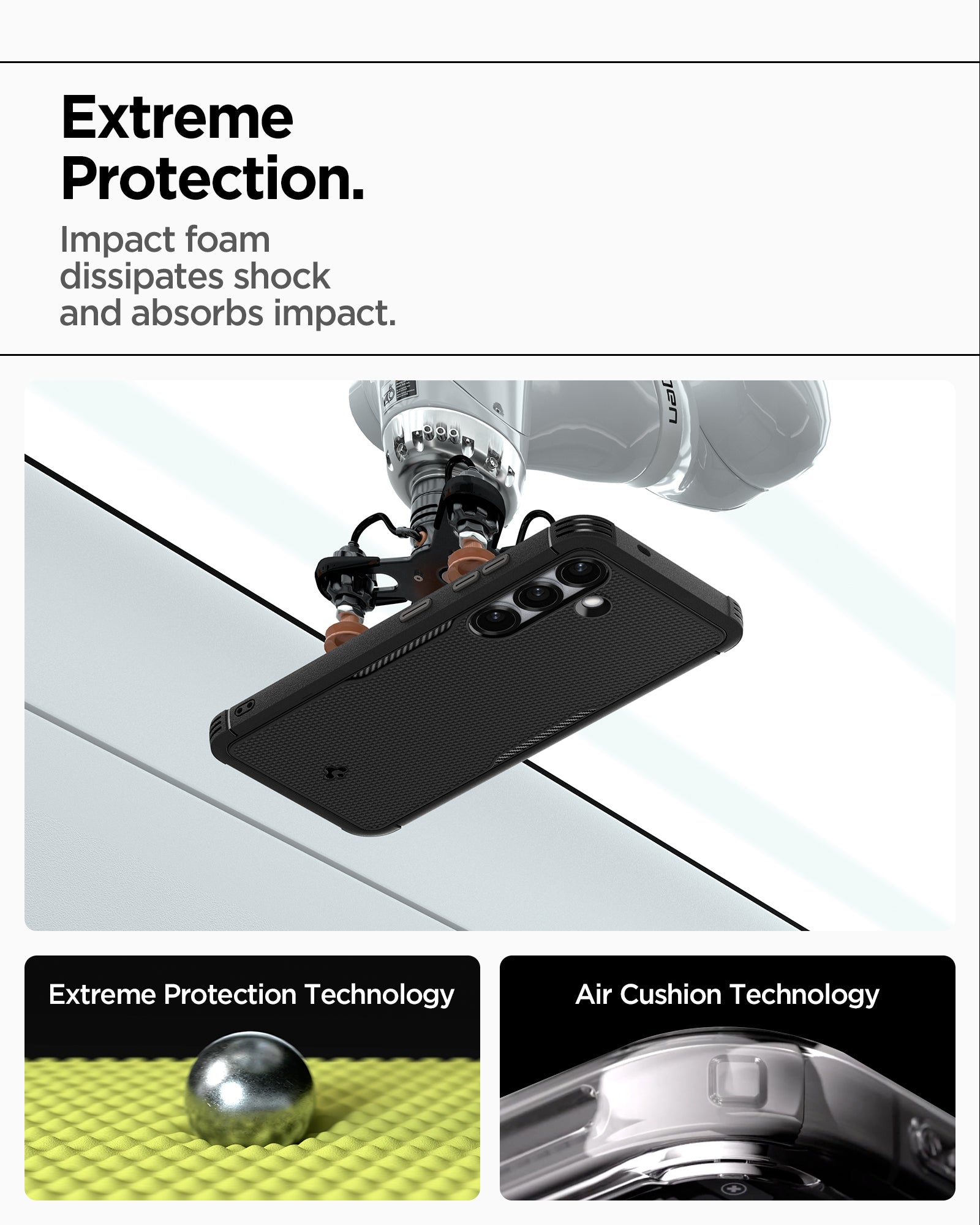 ACS08924 - Galaxy S25 Case Core Armor (MagFit) in Matte Black Extreme protection. Impact foam dissipates shock and absorbs impact. Extreme protection technology. Air cushion technology.