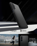 ACS09290 - Galaxy A26 5G Case Liquid Air in Matte Black designed by spigen. Designed for samsung.