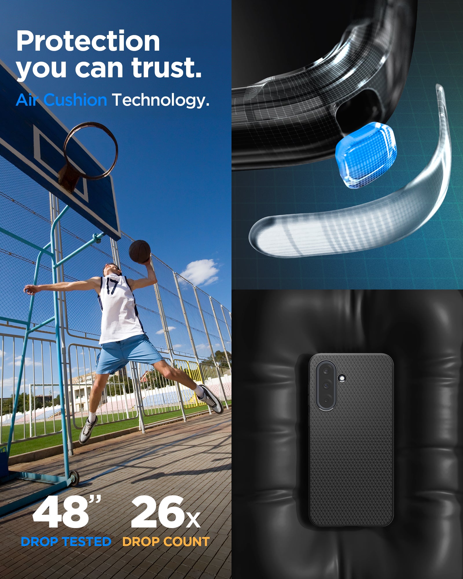ACS09199 - Galaxy A36 5G Case Liquid Air in Matte Black protection you can trust. air cushion technology.