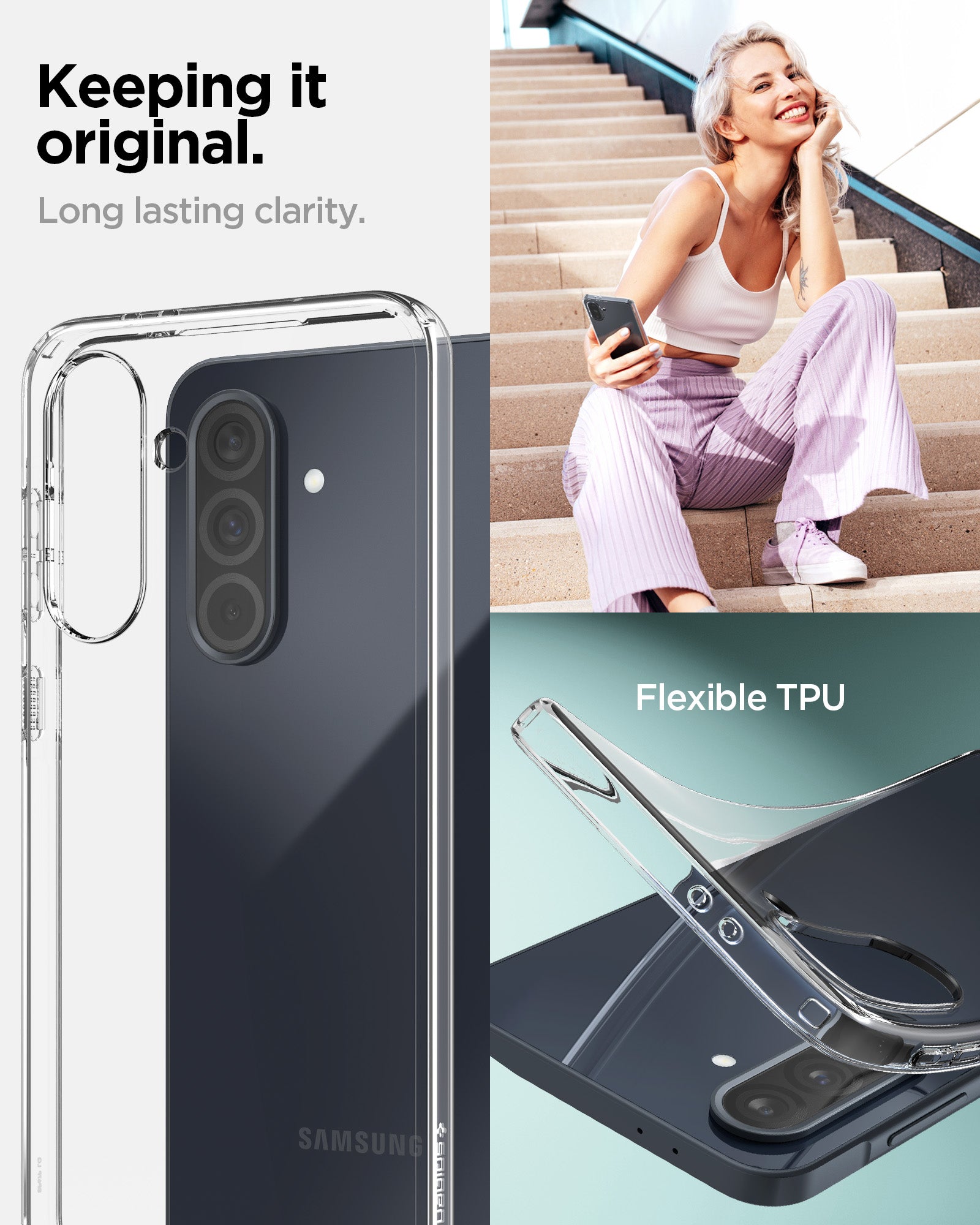 ACS09167 - Galaxy A36 5G Case Liquid Crystal in Crystal Clear keeping it original. Long lasting clarity.