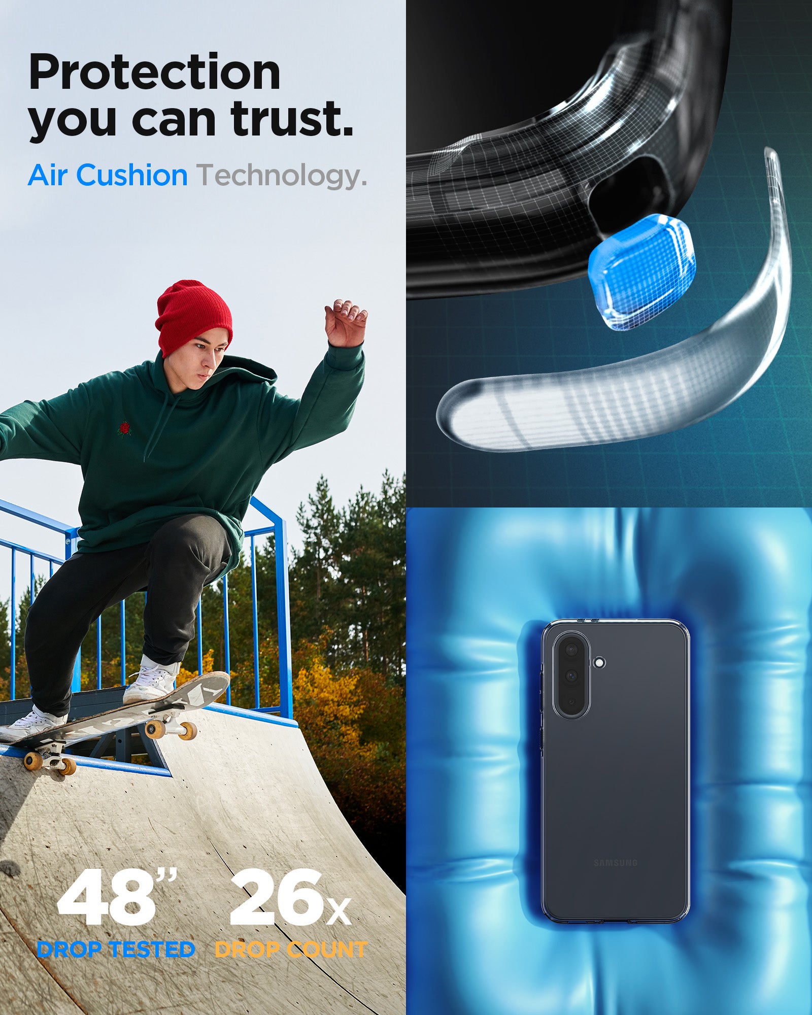 ACS09167 - Galaxy A36 5G Case Liquid Crystal in Crystal Clear protection you can trust. Aircushion technology.