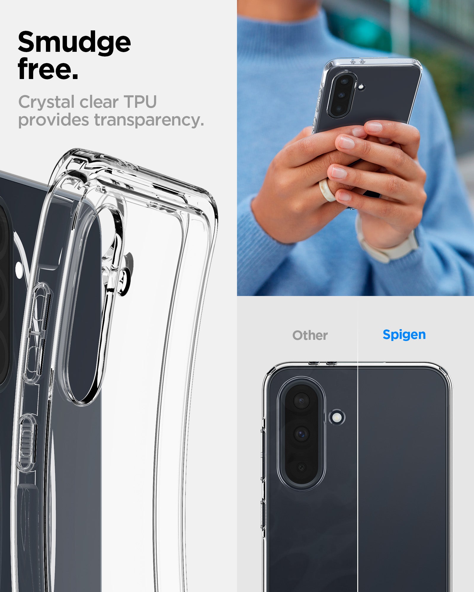 ACS09167 - Galaxy A36 5G Case Liquid Crystal in Crystal Clear smudge free long lasting transparency. Dot patterns provide an even look allowing a balanced form & transparency.