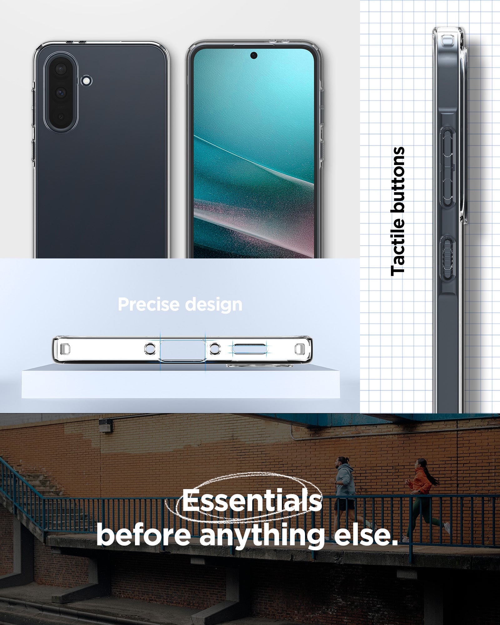 ACS09167 - Galaxy A36 5G Case Liquid Crystal in Crystal Clear Precise design, tactile buttons.
