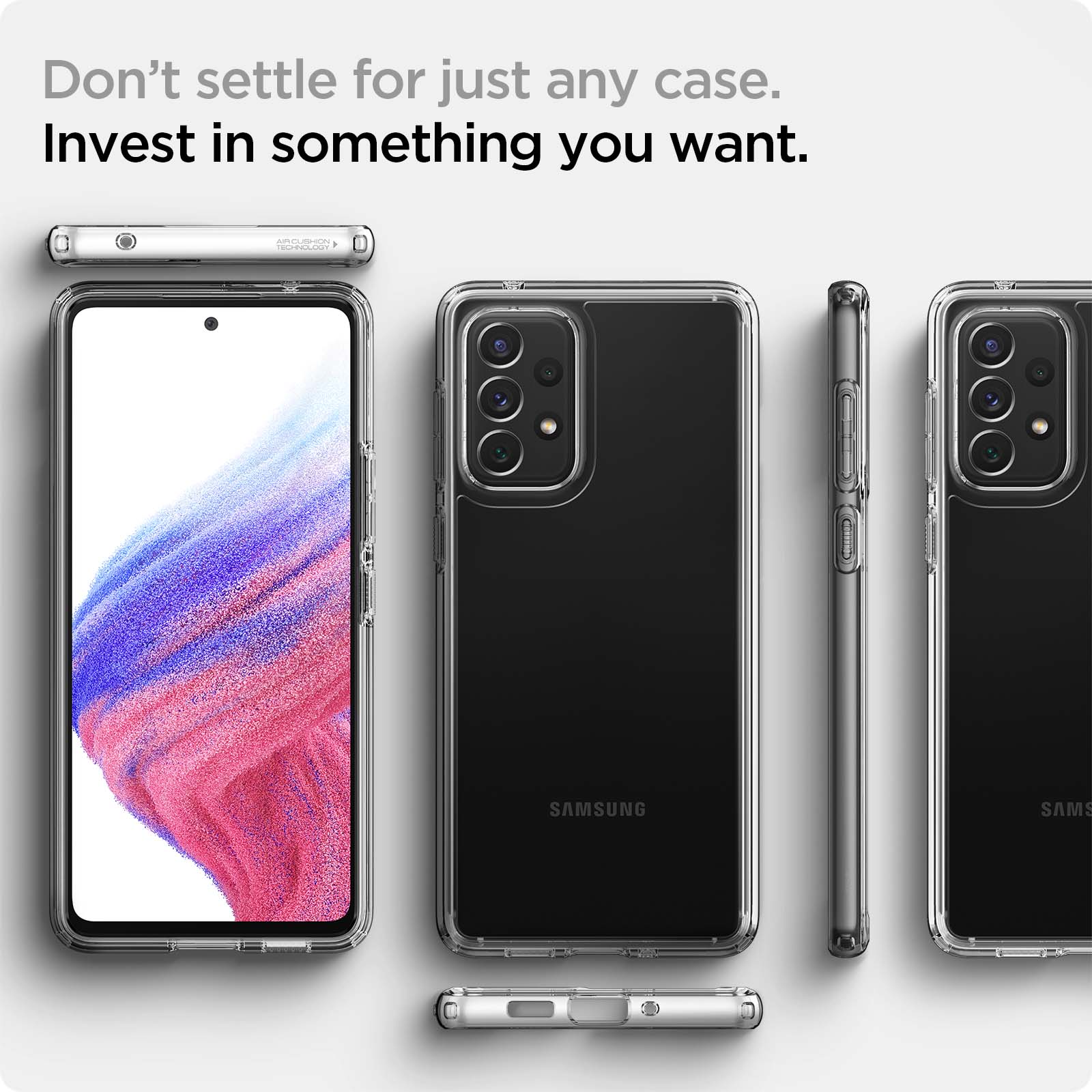 ACS04259 - Galaxy A53 5G Case Ultra Hybrid in Crystal Clear don't settle for just any case. Invest in something you want.