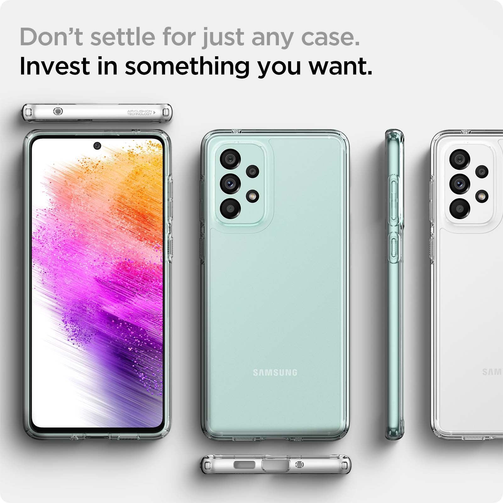 ACS04254 - Galaxy A73 5G Case Ultra Hybrid in Crystal Clear don't settle for just any case. Invest in something you want.