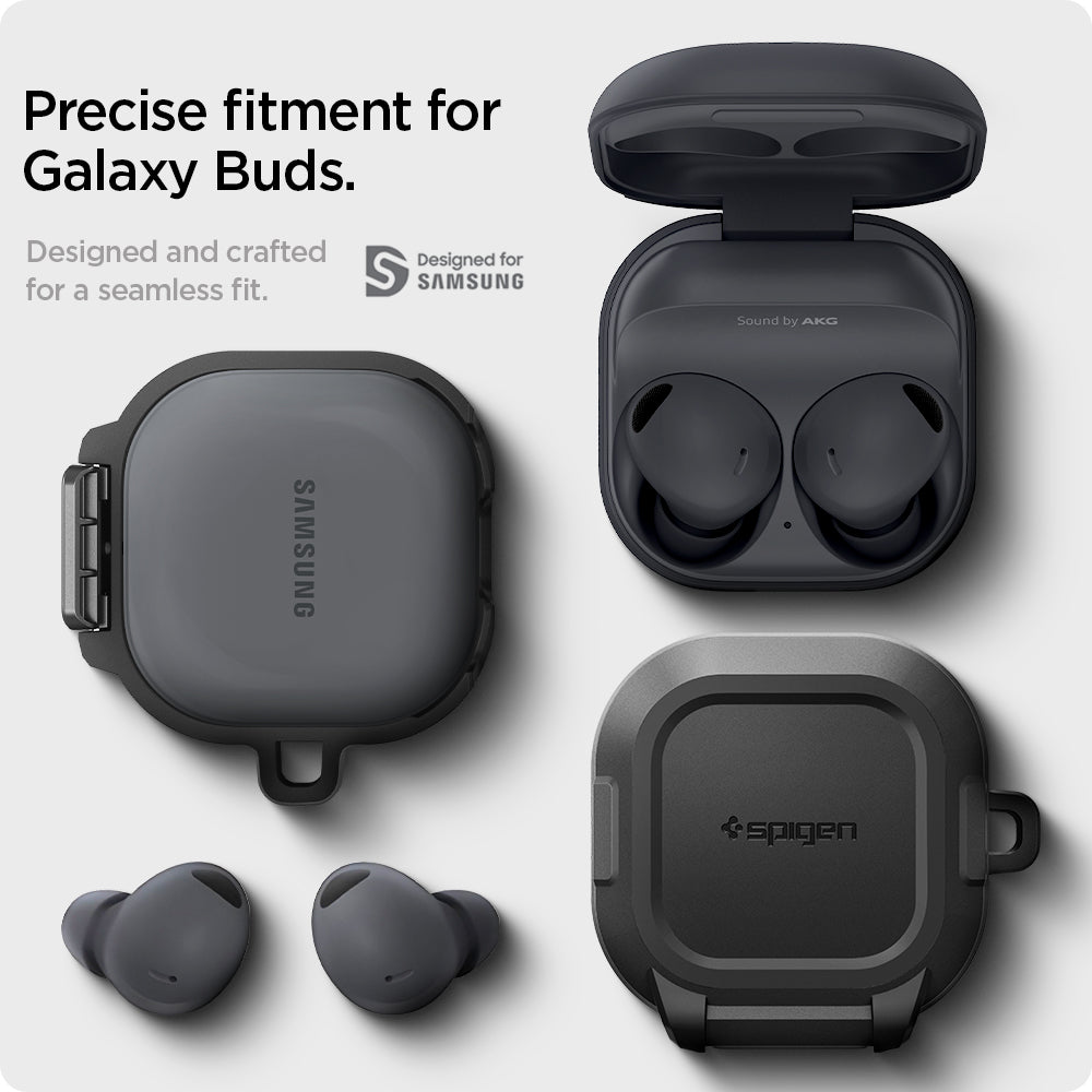 ACS05264 - Galaxy Buds 2 Pro / 2 / Pro / Live Case Lock Fit in matte black precise fitment for galaxy buds. designed and crafted for a seamless fit. designed for samsung.