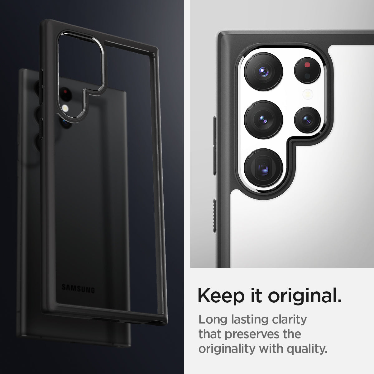 ACS03919 - Galaxy S22 Ultra 5G Case Ultra Hybrid in matte black keep it original. Long lasting clarity that preserves the originality with quality.