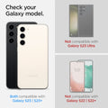 AGL06169 - Galaxy S23 Plus / S23 EZ Fit Optik Pro Lens Protector in cream check your galaxy model. Both compatible with galaxy S23, S23+. Not compatible with Galaxy S23 Ultra. Not compatible with galaxy S22,S22+.