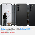 ACS05661 - Galaxy S23 Plus Case Thin Fit in black showing the compatibility only with Galaxy S23+. Not compatible with Galaxy S23 and S23 Ultra