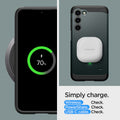 ACS06082 - Galaxy S23 Plus Case Tough Armor in abyss green Simply charge wireless check. power share check. USB-C cable.