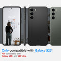 ACS05707 - Galaxy S23 Case Thin Fit in black showing the compatibility only with Galaxy S23. Not compatible with Galaxy S23+ and S23 Ultra