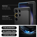 ACS05623 - Galaxy S23 Ultra Case Tough Armor in black raised bezel added depth that protects the screen from daily scratches. camera guard protect the camera against drops and scratches from daily life. full protection. air cushion tech. camera guard.