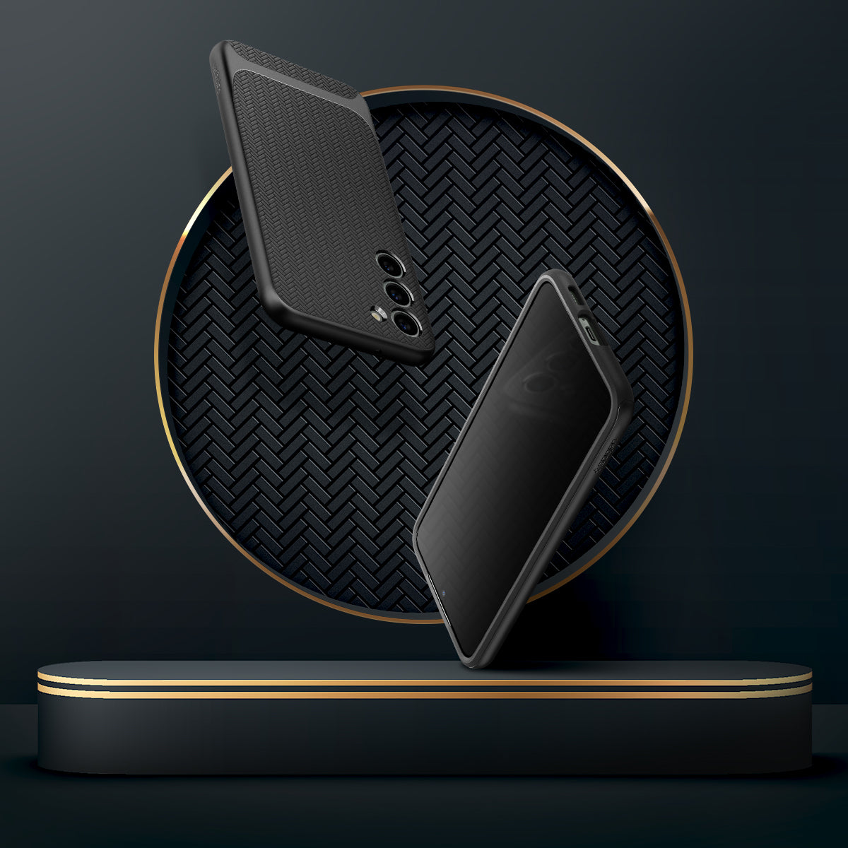 ACS05674 - Galaxy S23 Plus Case Neo Hybrid in black showing front and back.