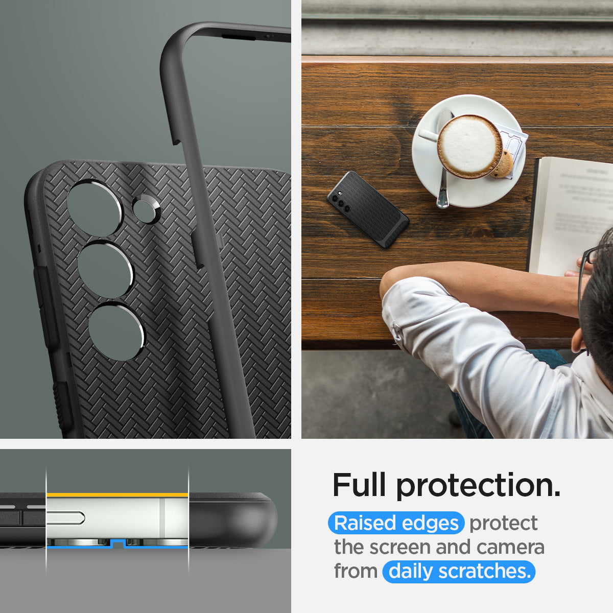 ACS05674 - Galaxy S23 Plus Case Neo Hybrid in black full protection. raised edges protect the screen and camera from daily scratches.