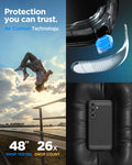 ACS08578 - Galaxy S24 FE Case Rugged Armor in Matte Black showing the protection you can trust. Air Cushion Technology. 48