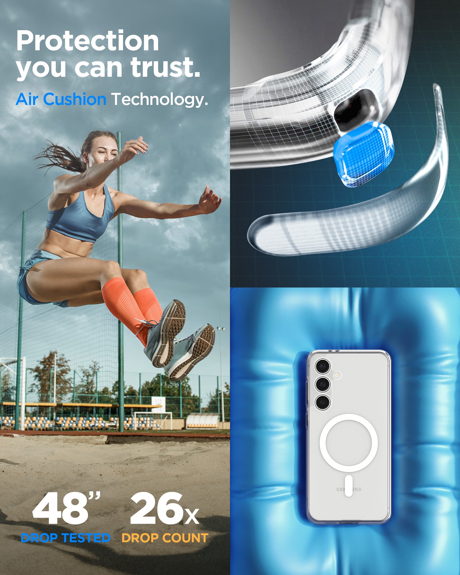 ACS08622 - Galaxy S24 FE Case Ultra Hybrid Metal Ring (MagFit) in White protection you can trust.