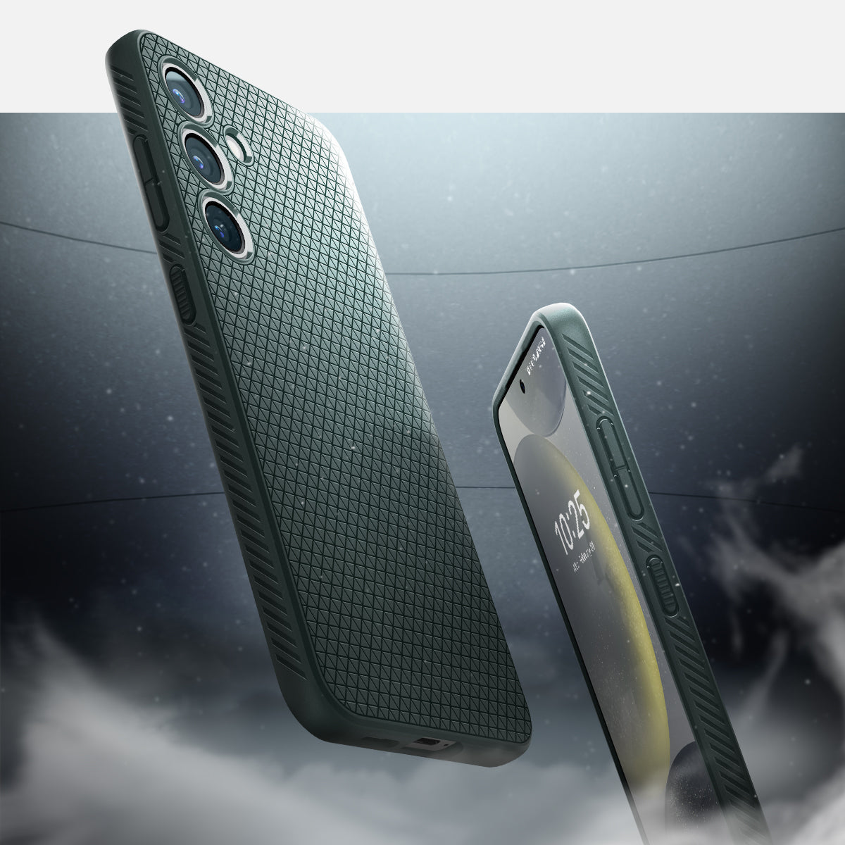 ACS07348 - Galaxy S24 Case Liquid Air in Abyss Green showing front and back.