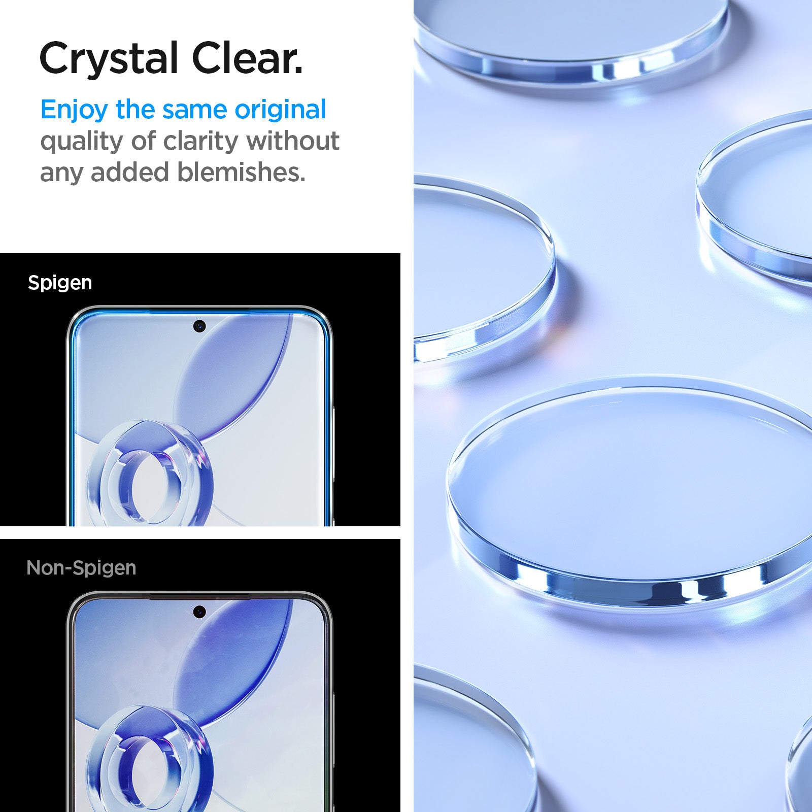 AGL07430 - Galaxy S24 Plus GLAS.tR EZ Fit in Transparency showing the crystal clear. Enjoy the same original quality of clarity without any added blemishes