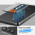 AGL07433 - Galaxy S24 Plus Optik Pro EZ Fit Lens Protector in Black showing the easy to install. Includes alignment tray for quick and easy guided glass application