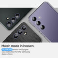 AGL07435 - Galaxy S24 Plus Optik Pro EZ Fit Lens Protector in Violet showing the match made in heaven. Fit precisely within the Spigen case collection for the Samsung Galaxy S24+